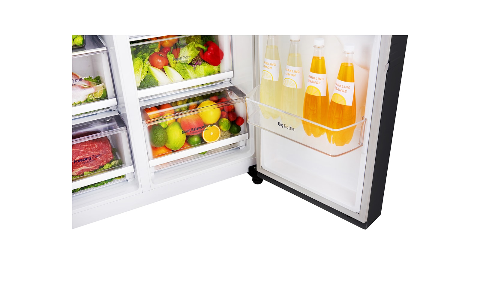 LG Smart Refrigerator with Large Capacity and Non Plumbed Water, GSL761WBXV