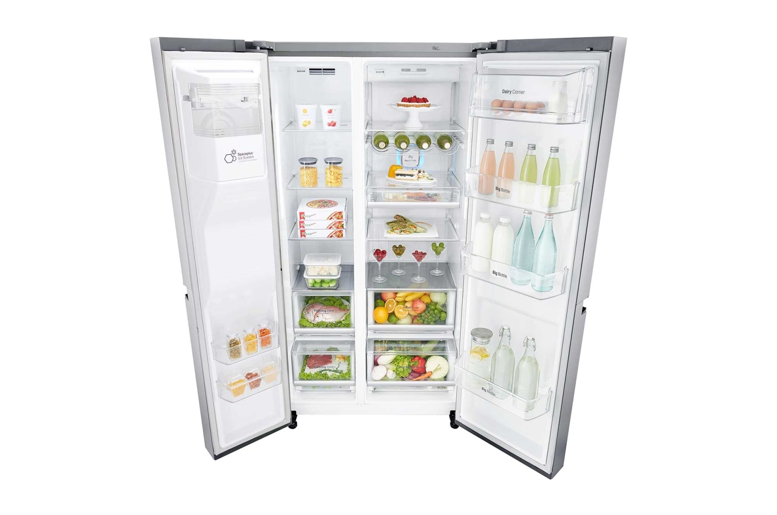 LG Inverter Linear Compressor™ GSL960PZBV American Style Fridge Freezer , 601L, Shiny Steel, GSL960PZBV