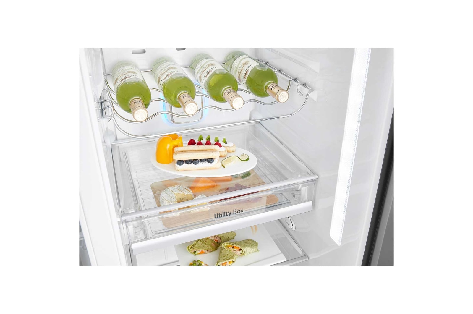 LG Inverter Linear Compressor™ GSL960PZBV American Style Fridge Freezer , 601L, Shiny Steel, GSL960PZBV