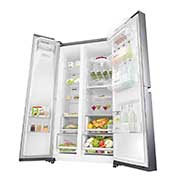 LG Inverter Linear Compressor™ GSL960PZBV American Style Fridge Freezer , 601L, Shiny Steel, GSL960PZBV