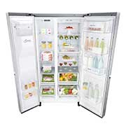 LG Inverter Linear Compressor™ GSL960PZBV American Style Fridge Freezer , 601L, Shiny Steel, GSL960PZBV