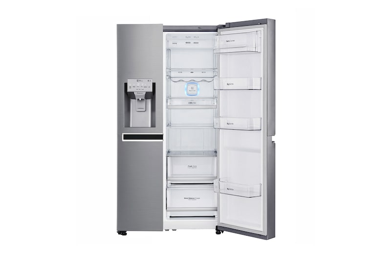 LG Inverter Linear Compressor™ GSL960PZBV American Style Fridge Freezer , 601L, Shiny Steel, GSL960PZBV