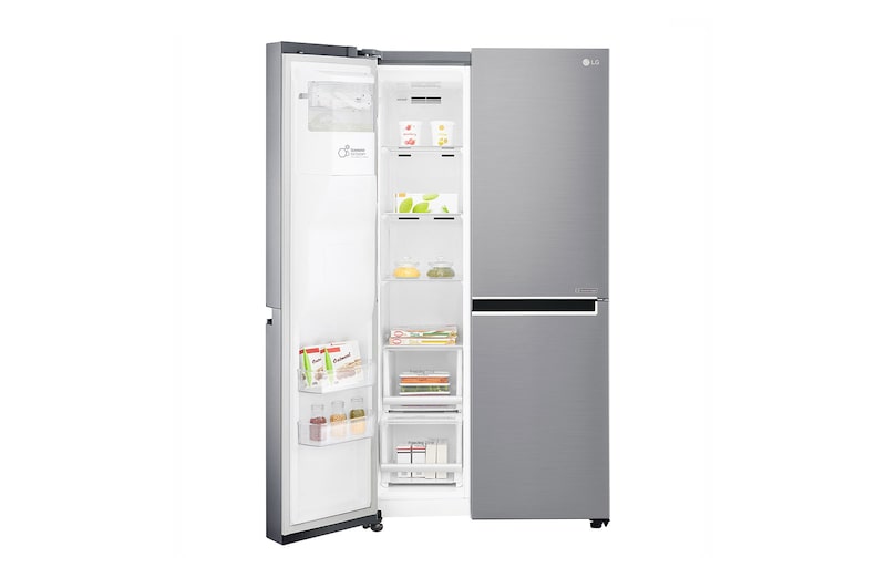 LG Inverter Linear Compressor™ GSL960PZBV American Style Fridge Freezer , 601L, Shiny Steel, GSL960PZBV