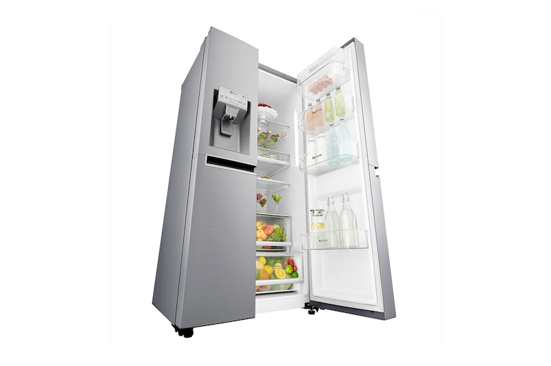 LG Inverter Linear Compressor™ GSL960PZBV American Style Fridge Freezer , 601L, Shiny Steel, GSL960PZBV