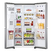 LG 635L American Style Fridge Freezer Shiny Steel Water & Ice Dispenser, GSLA80PZLF