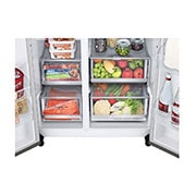 LG 635L American Style Fridge Freezer Shiny Steel Water & Ice Dispenser, GSLA80PZLF