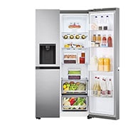 LG 635L American Style Fridge Freezer Shiny Steel Water & Ice Dispenser, GSLA80PZLF