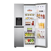 LG Water & Ice Dispenser | Total No Frost (Frost Free) | American Fridge Freezer | 635L | GSLA80PZLF | Shiny Steel, GSLA80PZLF