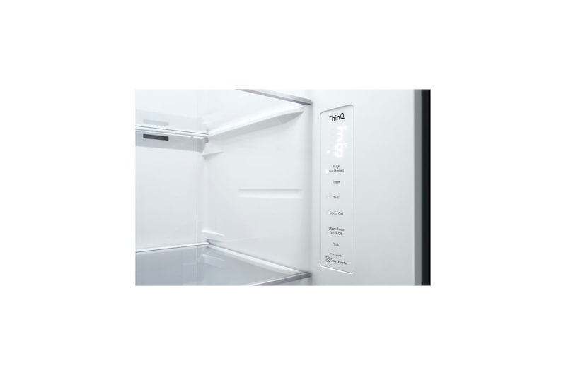 LG 635L American Style Fridge Freezer Water & Ice Dispenser, Shiny Steel, GSLA81PZLF