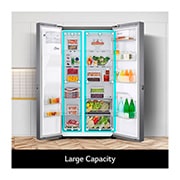 LG 635L American Style Fridge Freezer Dark Graphite Water & Ice Dispenser, GSLD50DSXM