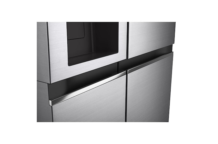 LG 635L American Style Fridge Freezer Water & Ice Dispenser, Shiny Steel, GSLD80PZRF