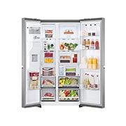 LG 635L Water & Ice Dispenser American Fridge Freezer, Shiny Steel, GSLD81PZRF