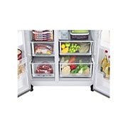 LG 635L Water & Ice Dispenser American Fridge Freezer, Shiny Steel, GSLD81PZRF