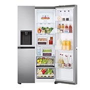 LG 635L Water & Ice Dispenser American Fridge Freezer, Shiny Steel, GSLD81PZRF