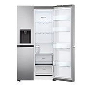 LG 635L Water & Ice Dispenser American Fridge Freezer, Shiny Steel, GSLD81PZRF
