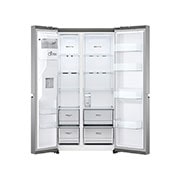 LG 635L Water & Ice Dispenser American Fridge Freezer, Shiny Steel, GSLD81PZRF