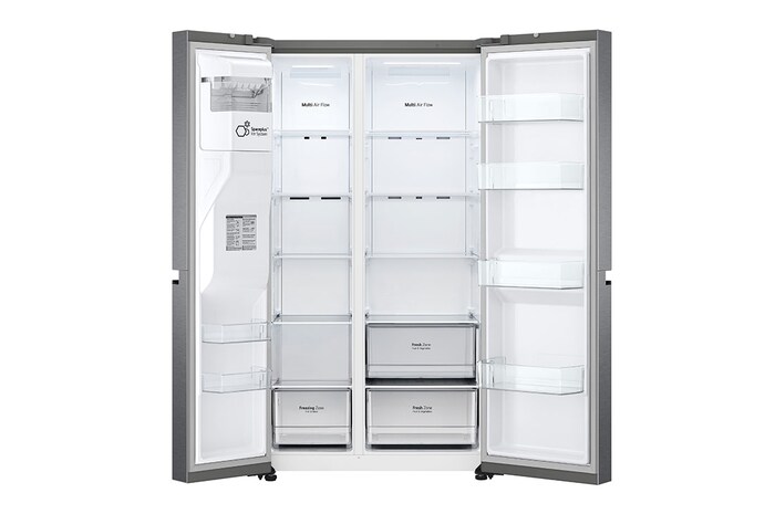 LG 635L American Style Fridge Freezer Water & Ice Dispenser, Dark Graphite, GSLV50DSXM