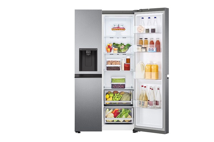 LG 635L American Style Fridge Freezer Water & Ice Dispenser, Dark Graphite, GSLV50DSXM
