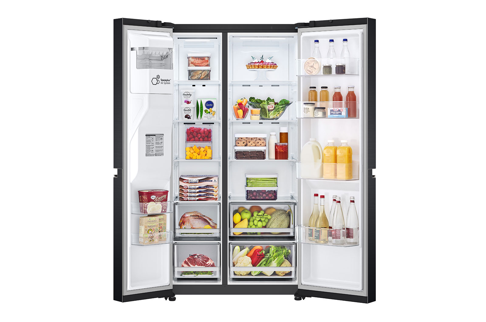 LG 635L American Style Fridge Freezer Matte Black Water & Ice Dispenser, GSLV70MCTF