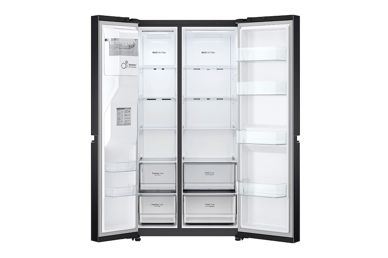 LG 635L American Style Fridge Freezer Water & Ice Dispenser, Matte Black, GSLV70MCTF