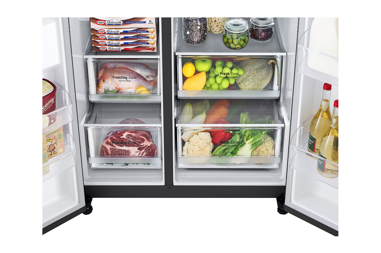 LG 635L American Style Fridge Freezer Matte Black Water & Ice Dispenser, GSLV70MCTF