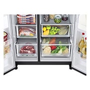 LG 635L American Style Fridge Freezer Matte Black Water & Ice Dispenser, GSLV70MCTF