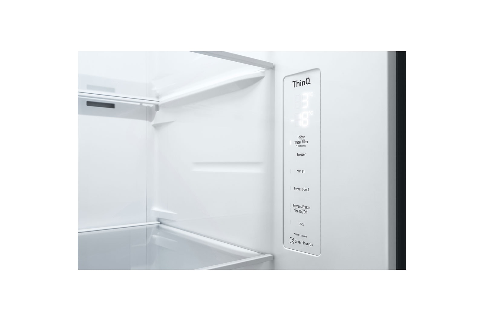 LG 635L Water & Ice Dispenser American Fridge Freezer, Shiny Steel, GSLV70PZTF