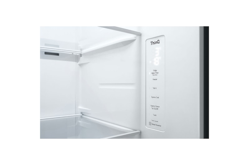LG 635L Water & Ice Dispenser American Fridge Freezer, Shiny Steel, GSLV70PZTF