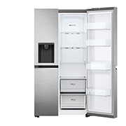 LG 635L Water & Ice Dispenser American Fridge Freezer, Shiny Steel, GSLV70PZTF