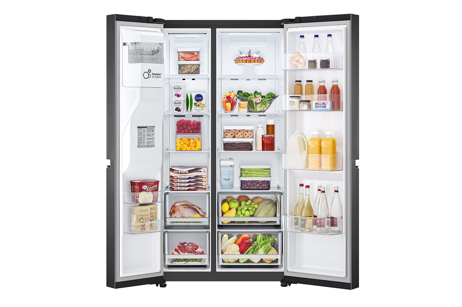 LG 635L American Style Fridge Freezer Matte Black Water & Ice Dispenser, GSLV71MCTF