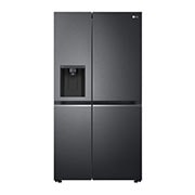Front view of 635L American Style Fridge Freezer Matte Black Water & Ice Dispenser (GSLV71MCTF)