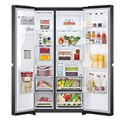LG 635L American Style Fridge Freezer Matte Black Water & Ice Dispenser, GSLV71MCTF