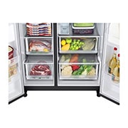 LG 635L American Style Fridge Freezer Matte Black Water & Ice Dispenser, GSLV71MCTF