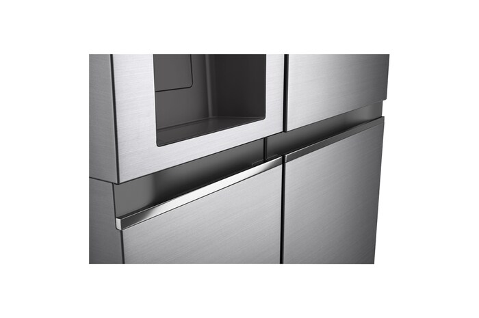 LG 635L Total No Frost American Style Fridge Freezer, Shiny Steel, GSLV71PZTF