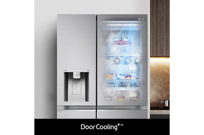 LG 635L American Style Fridge Freezer Water & Ice Dispenser, Shiny Steel, GSLV91PZAE