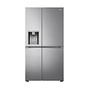 Front view of 635L American Style Fridge Freezer Shiny Steel Water & Ice Dispenser(GSLV91PZAE)