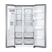 LG 635L American Style Fridge Freezer Shiny Steel Water & Ice Dispenser, GSLV91PZAE