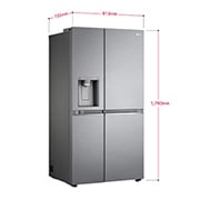 LG Water & Ice Dispenser | ThinQ (WiFi) | American Fridge Freezer | 635L | GSLV91PZAE | Shiny Steel, GSLV91PZAE