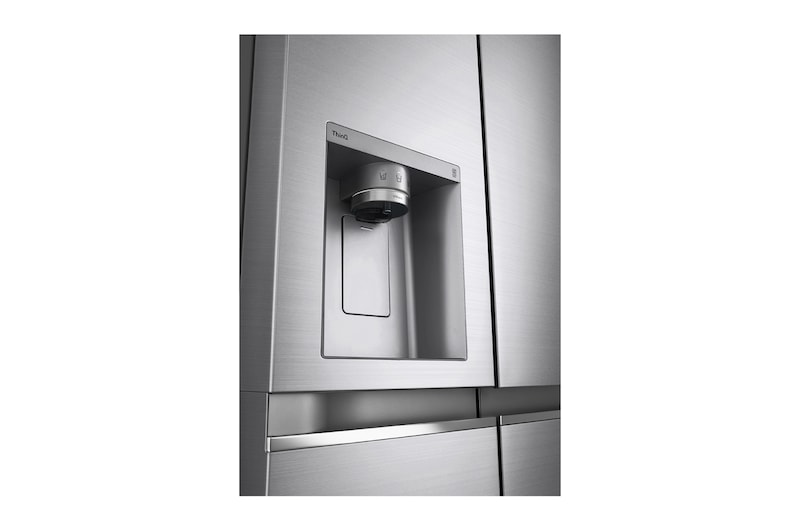 LG 635L American Style Fridge Freezer Water & Ice Dispenser, Shiny Steel, GSLV91PZAE
