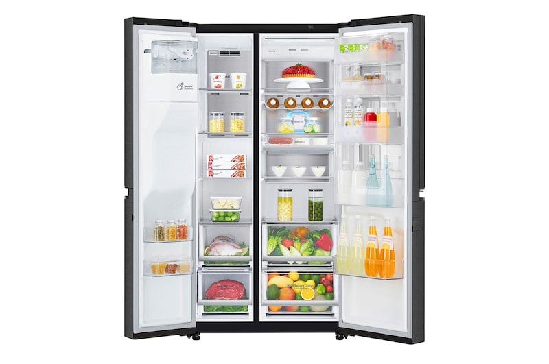 LG InstaView Door-in-Door™ GSX960MCCZ American style Fridge Freezer,  625L, Matte Black - F, GSX960MCCZ