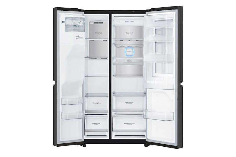 LG InstaView Door-in-Door™ GSX960MCCZ American style Fridge Freezer,  625L, Matte Black - F, GSX960MCCZ