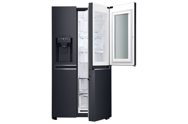 LG InstaView™ Door-in-Door® GSX960MTAZ American Style Fridge Freezer Matte Black, GSX960MTAZ