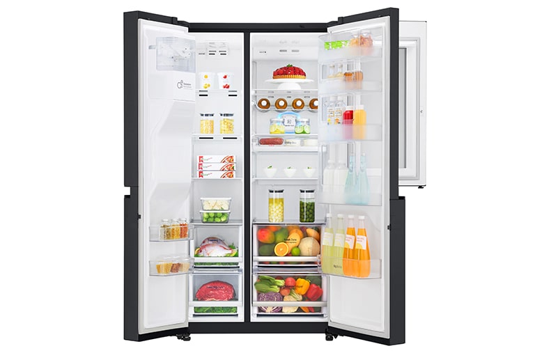 LG InstaView™ Door-in-Door® GSX960MTAZ American Style Fridge Freezer Matte Black, GSX960MTAZ
