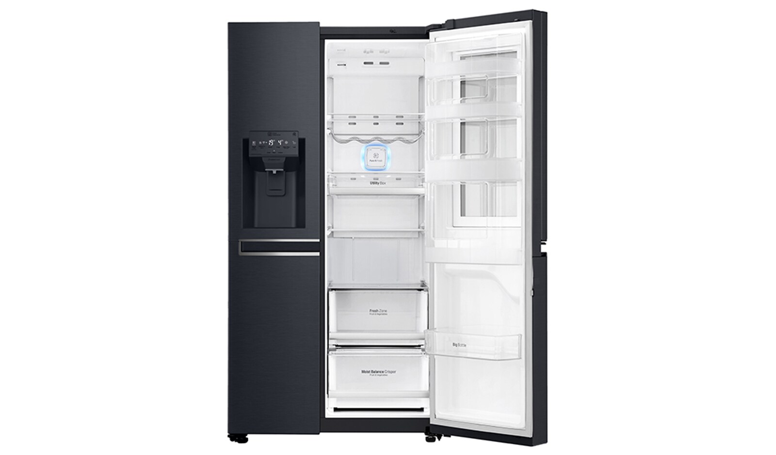 LG InstaView™ Door-in-Door® GSX960MTAZ American Style Fridge Freezer Matte Black, GSX960MTAZ