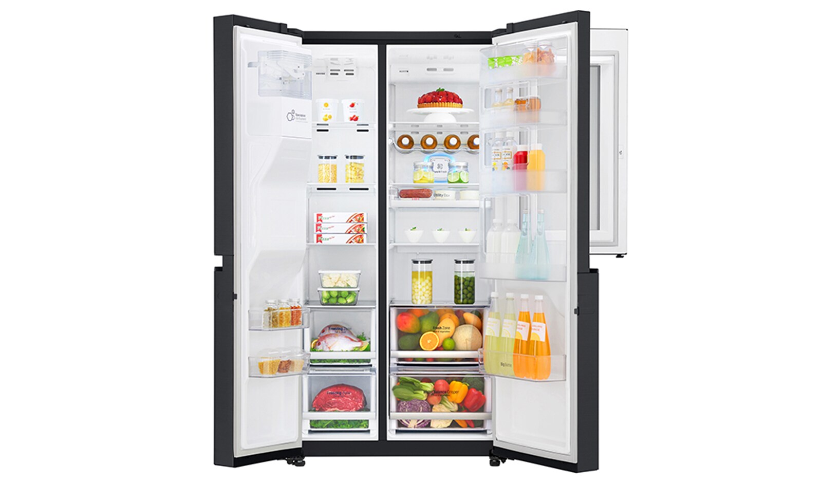 LG InstaView™ Door-in-Door® GSX960MTAZ American Style Fridge Freezer Matte Black, GSX960MTAZ