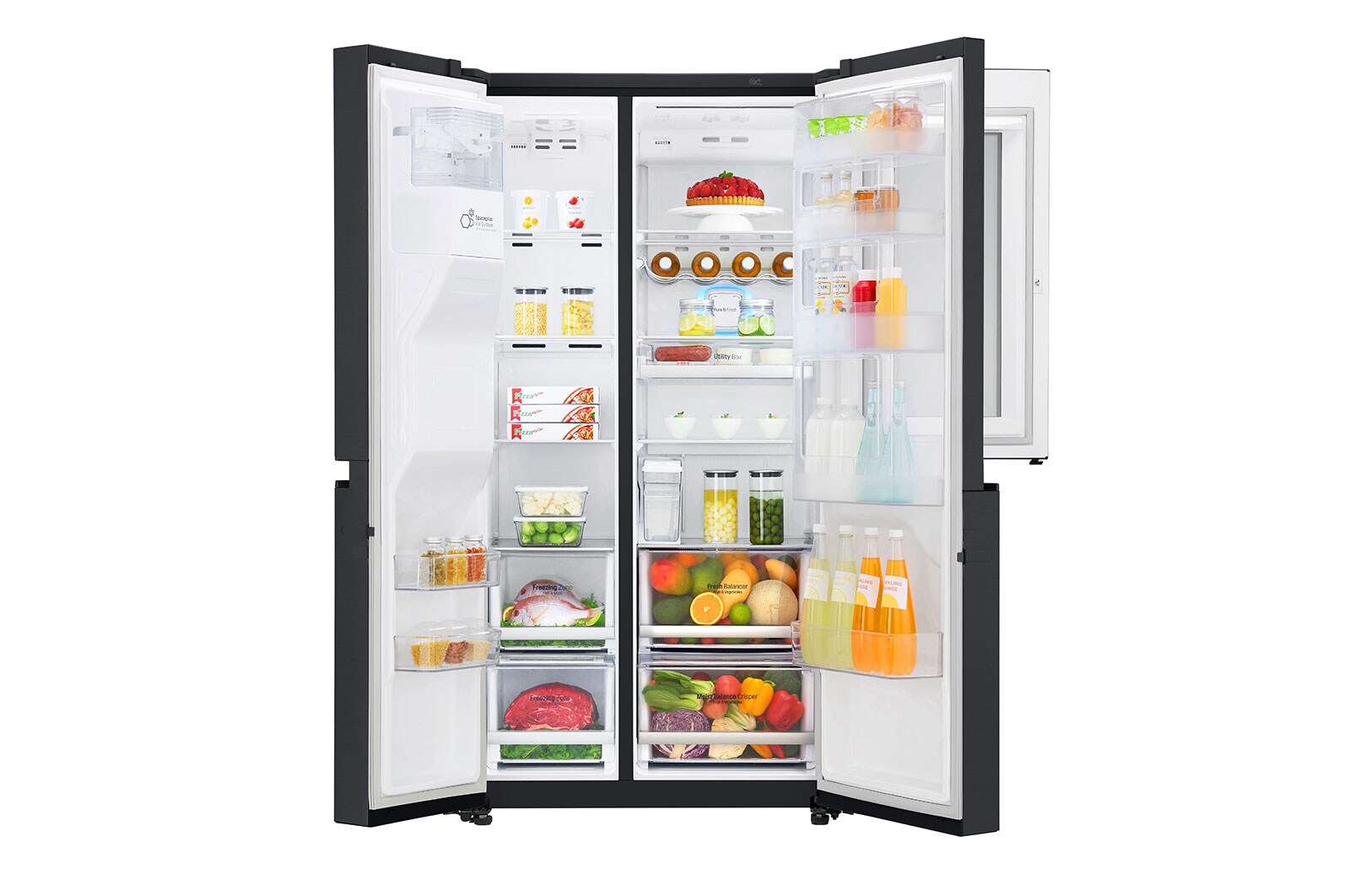 LG InstaView Door-in-Door™ GSX961MCVZ American style Fridge Freezer, 601L, Matte Black -F, GSX961MCVZ