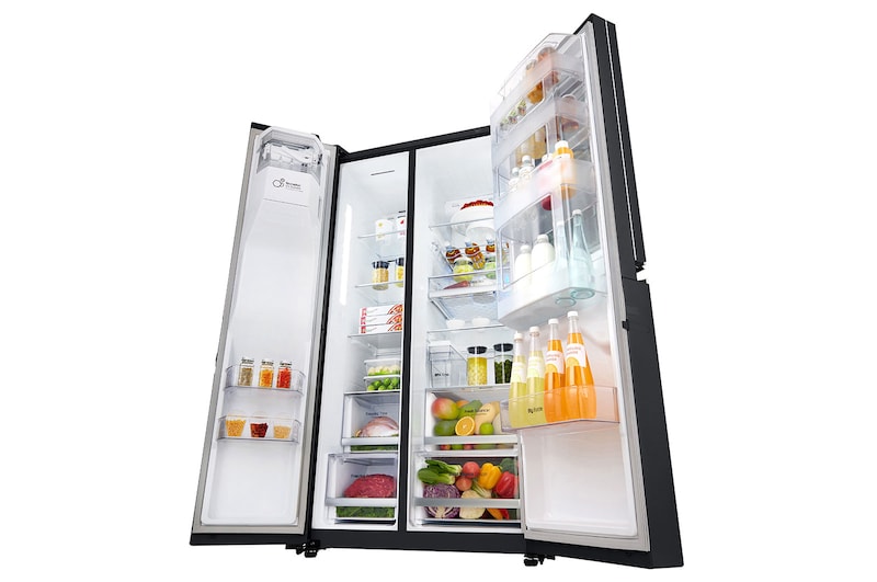 LG InstaView™ Door-in-Door® GSX961MTAZ American Style Fridge Freezer Matte Black, GSX961MTAZ