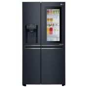 Front view of LG InstaView™ Door-in-Door® GSX961MTAZ American Style Fridge Freezer Matte Black GSX961MTAZ