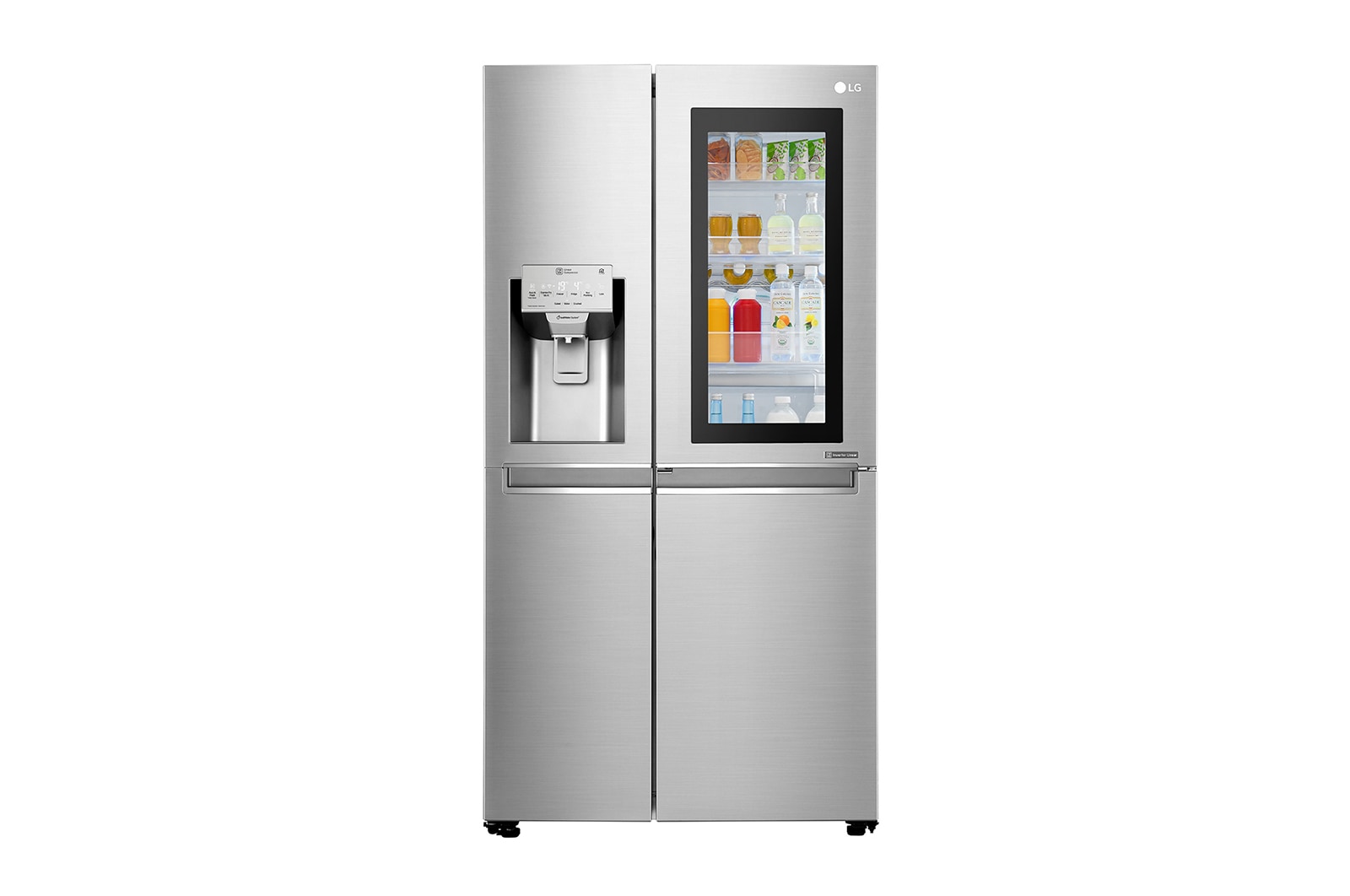Front view of LG InstaView Door-in-Door™ GSX961NSVZ American style Fridge Freezer, 625L,  Premium Steel -F GSX961NSVZ