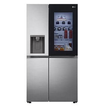 Front view of 635L InstaView™ American Style Fridge Freezer Shiny Steel Total No Frost (GSXV80PZLE)
